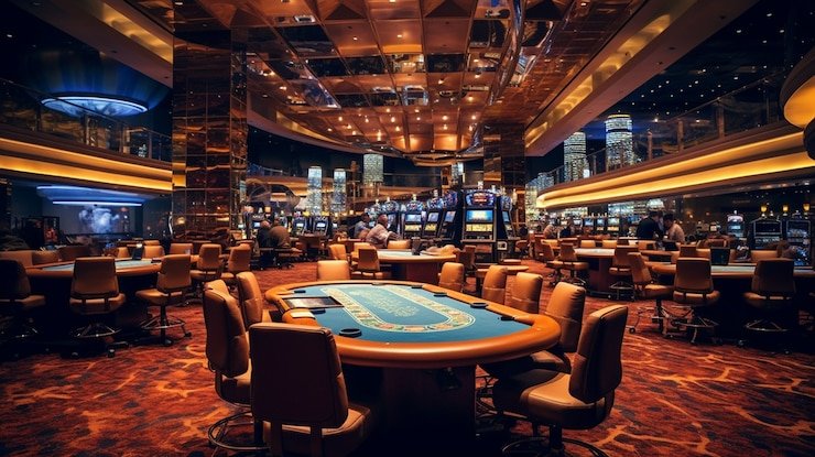 Dealer live casino sedang berinteraksi dengan pemain secara real time